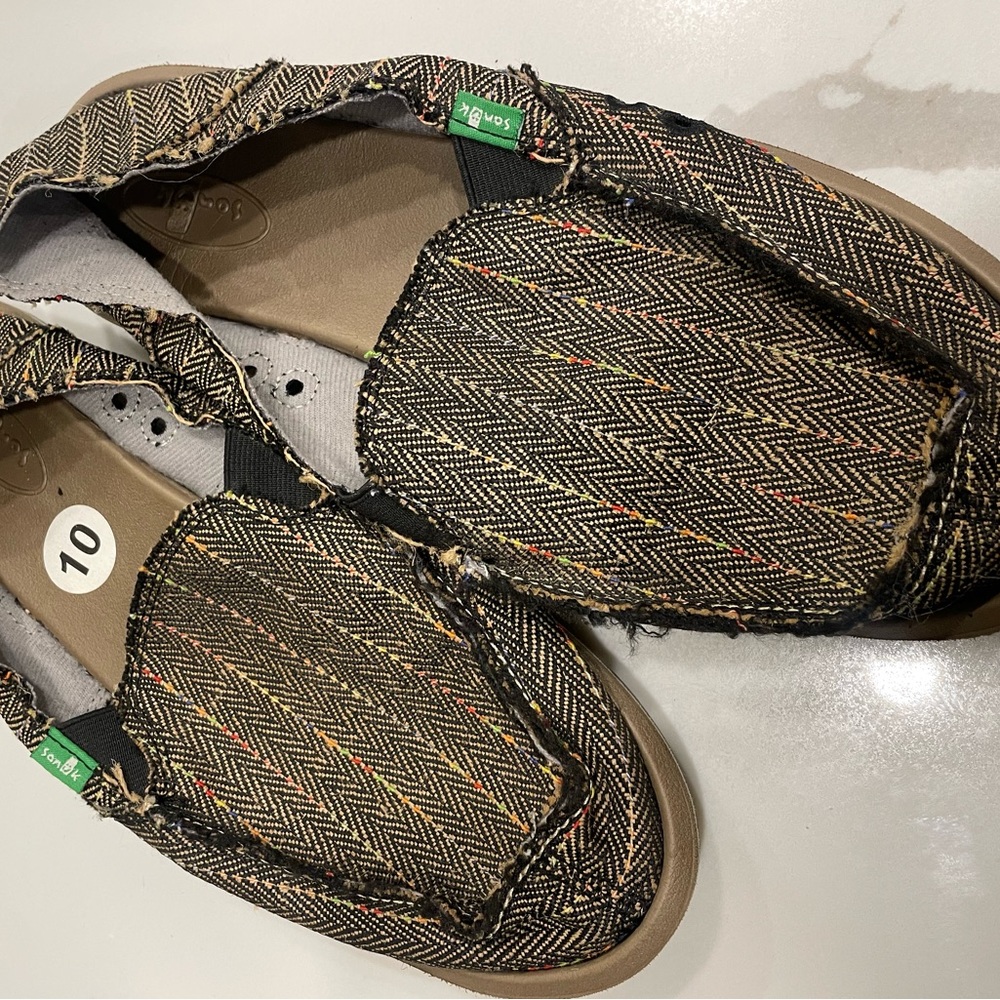 COPY - Sanuk Size 10 Rasta Vagabond Slip On CL0711